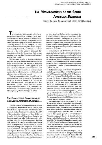 The metallogenesis of the South American platform