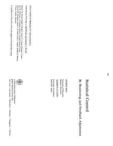 Statistical Control by Monitoring and Feedback Adjustment