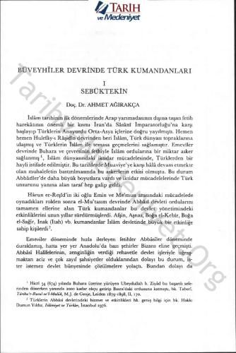 Buveyhiler Devrinde Türk Kumandanları Sebüktekin