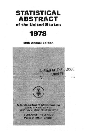 Statistical Abstracts of the United States 1978
