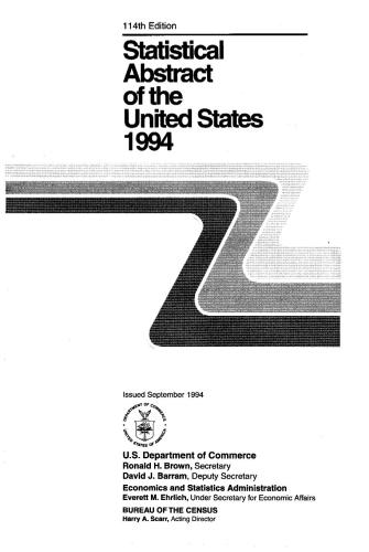 Statistical Abstracts of the United States 1994