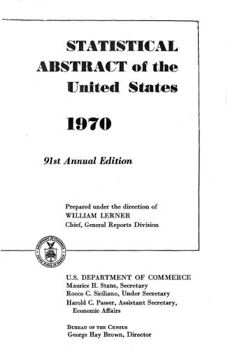 Statistical Abstracts of the United States 1970