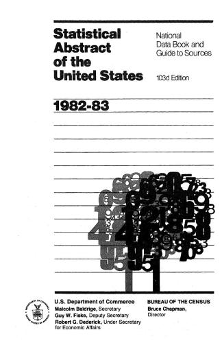 Statistical Abstracts of the United States 1982-1983