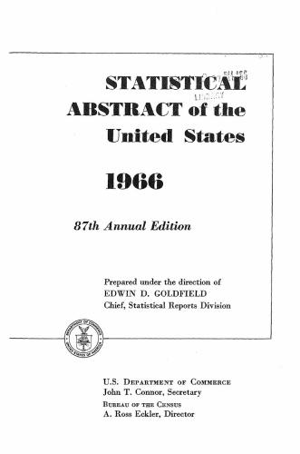 Statistical Abstracts of the United States 1966