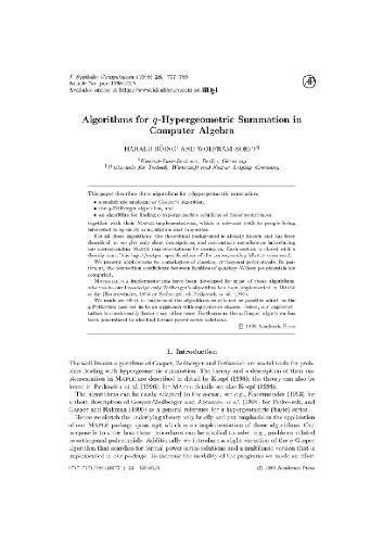 q-hypergeometric summation in CAS