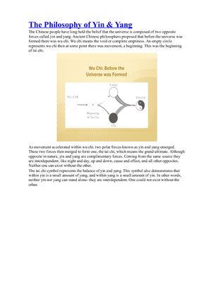 The Philosophy of Yin & Yang