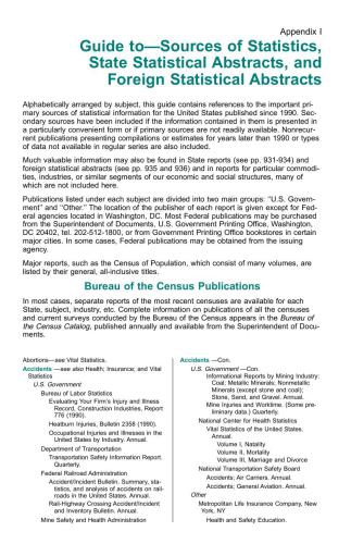 Statistical Abstracts of the United States 1996