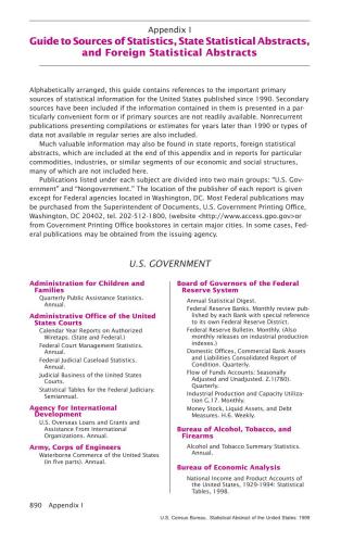 Statistical Abstracts of the United States 1999