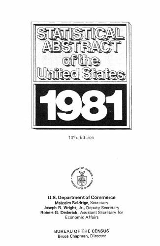 Statistical Abstracts of the United States 1981