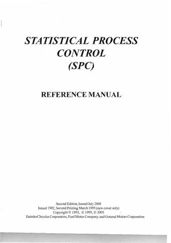 Statistical Process Control, Reference Manual