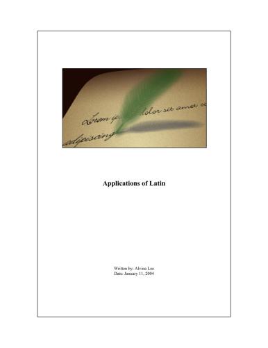 Applications of Latin