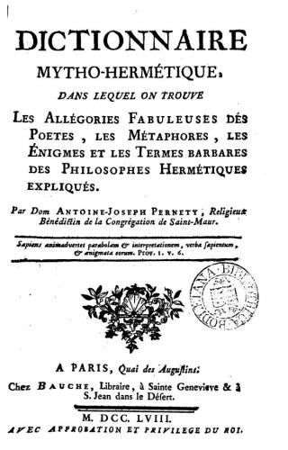 Dictionnaire mytho-hermétique