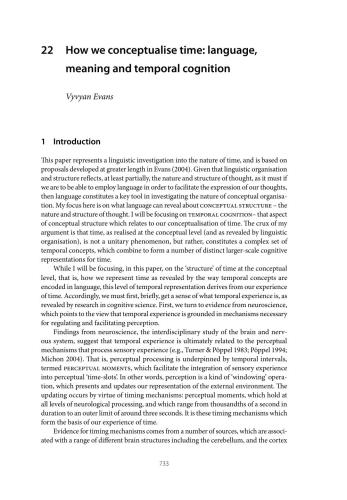 How we conceptualise time: language, meaning and temporal cognition