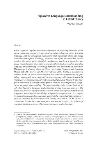 Figurative Language Understanding in LCCM Theory