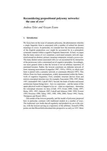 Reconsidering prepositional polysemy networks: the case of over