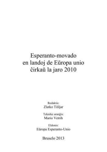 Esperanto­ movado en landoj de Eŭropa unio ĉirkaŭ la jaro 2010