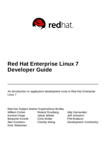 Red Hat Enterprise Linux 7 Developer Guide