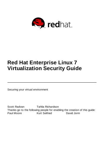 Red Hat Enterprise Linux 7 Virtualization Security Guide