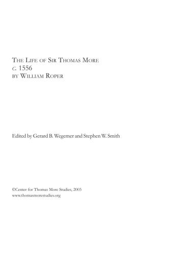 The Life of Sir Thomas More