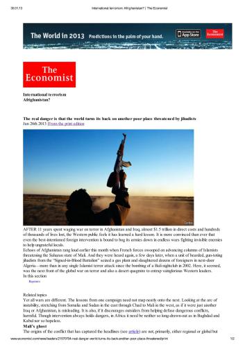 International terrorism: Afrighanistan?