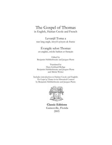 The Gospel of Thomas in English, Haitian Creole and French