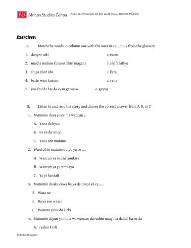 African Proverbs Project. Hausa Proverbs. Lesson 08. Rena kama, ka ga gayya