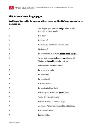 African Proverbs Project. Hausa Proverbs. Lesson 09. Ka san na sani, ka san na bari