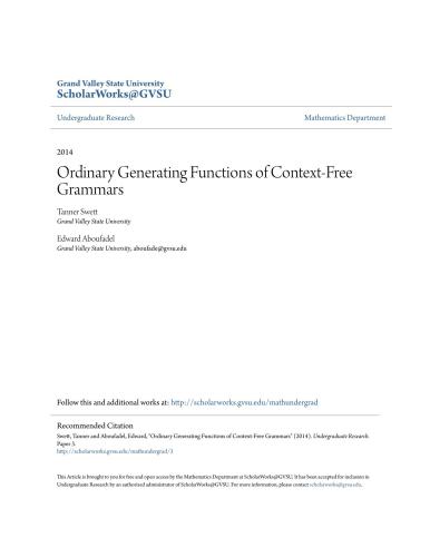 Ordinary Generating Functions of Context-Free Grammars
