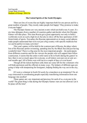 The United Spirits of the Sochi Olympics