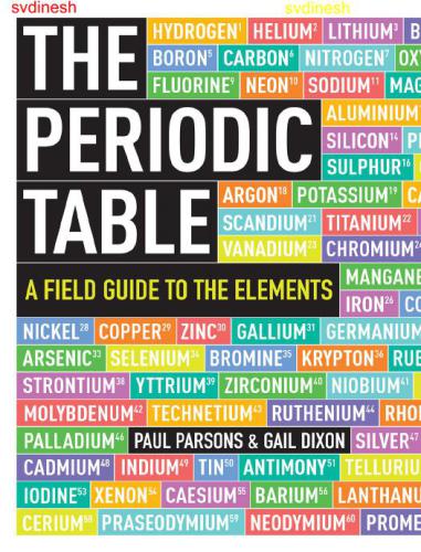 The periodic table. A field guide to the elements