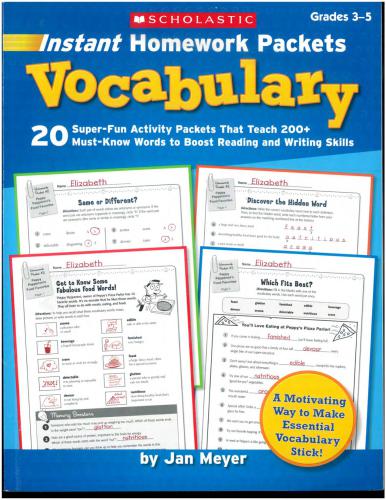 Instant Homework Packets: Vocabulary