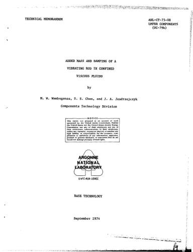 Added mass and damping of a vibrating rod in confined viscous fluids