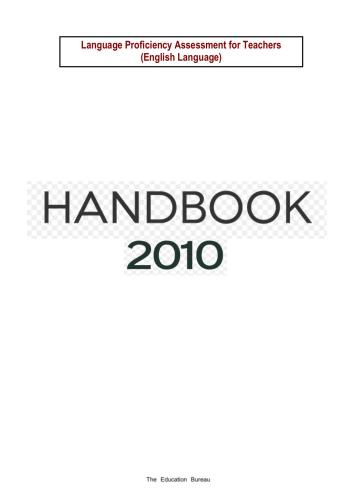 Language Proficiency Assessment for Teachers - Handbook 2010