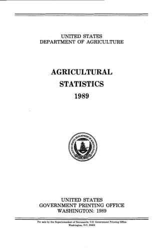 Agricultural statistics 1989