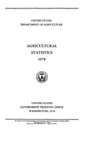 Agricultural statistics 1978