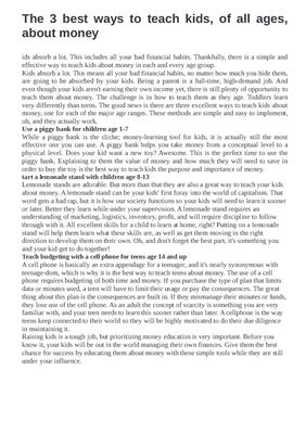 The 3 best ways to teach kids, of all ages, about money