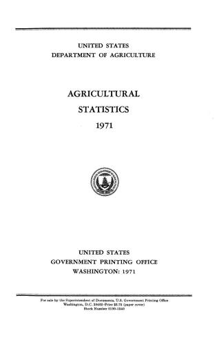 Agricultural statistics 1971