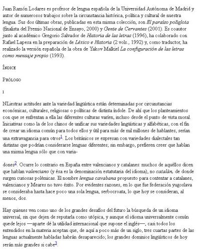 Lengua y Patria. Sobre el nacionalismo lingüístico en España