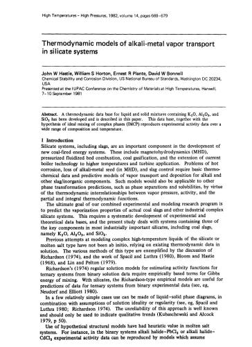 Thermodynamic models of alkali-metal vapor transport in silicate systems