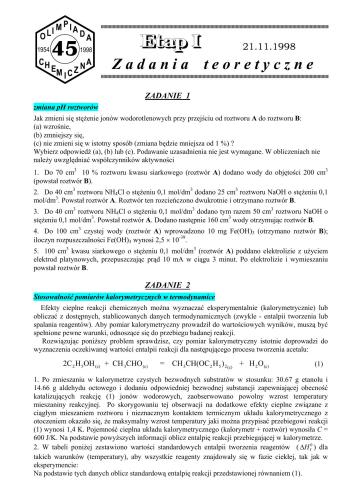 Polish national chemistry olympiad (45). Etap I