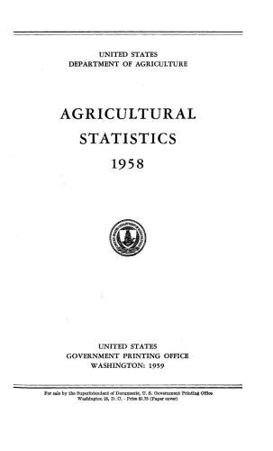 Agricultural statistics 1958