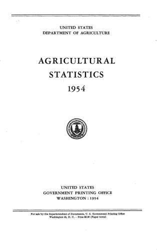 Agricultural statistics 1954