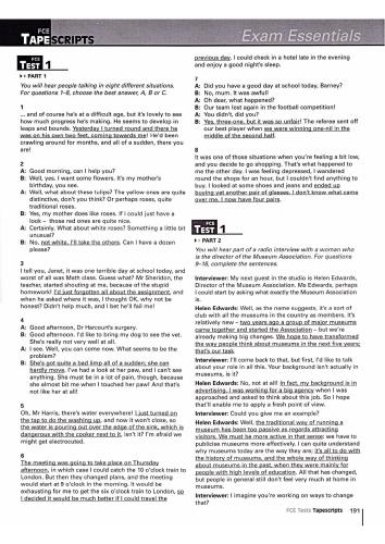 First Certificate Transcripts