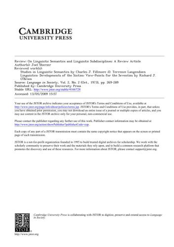 On Linguistic Semantics and Linguistic Subdisciplines: A Review Article