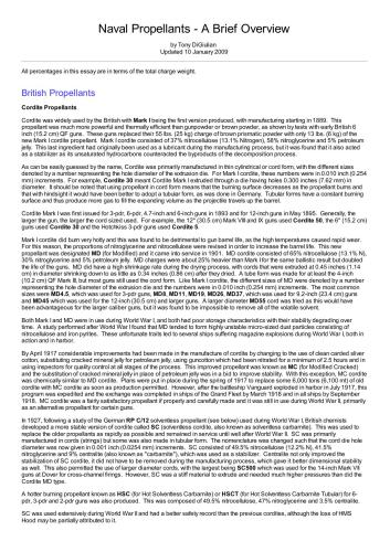 Naval propellants. A brief overview