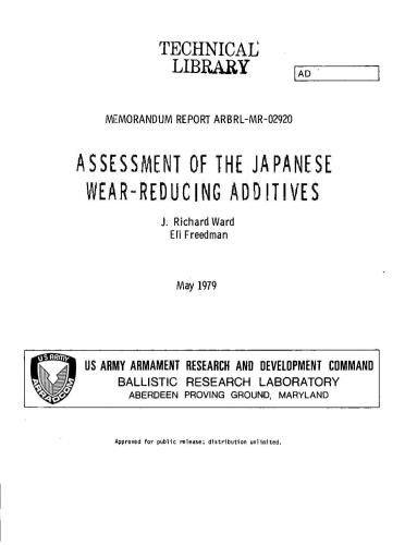 Assessment of the japanese wear-reducing additives