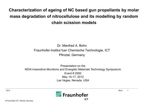 Characterization of ageing of NC based gun propellants by molar mass degradation of nitrocellulose and its modeling by random chain scission models