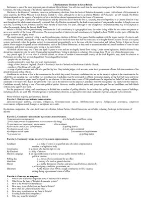 Parliamentary Elections in Great Britain