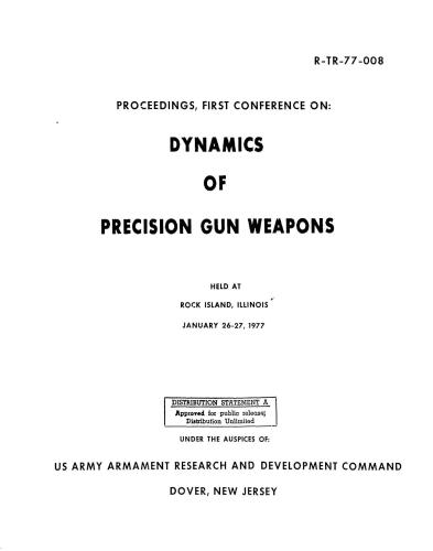 Dynamics of precision gun weapons. First conference