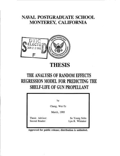 The analysis of random effects regression model for predicting the shelf-life of gun propellant